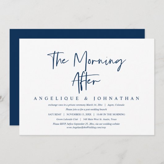 Am Nachmittag, bei Hochzeiten Einladung (Vorne/Hinten)