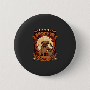 Am Nacht Fürchte Mich Halloween Mops Mond Grabstei Button