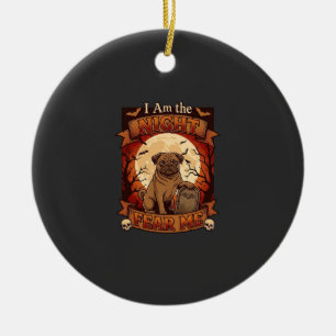 Am Nacht Fürchte Mich Halloween Mops Mond Grabstei Keramik Ornament