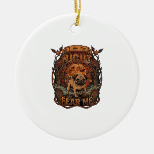 Am Nacht Fürchte Mich Pug Halloween Mond_1 Keramik Ornament