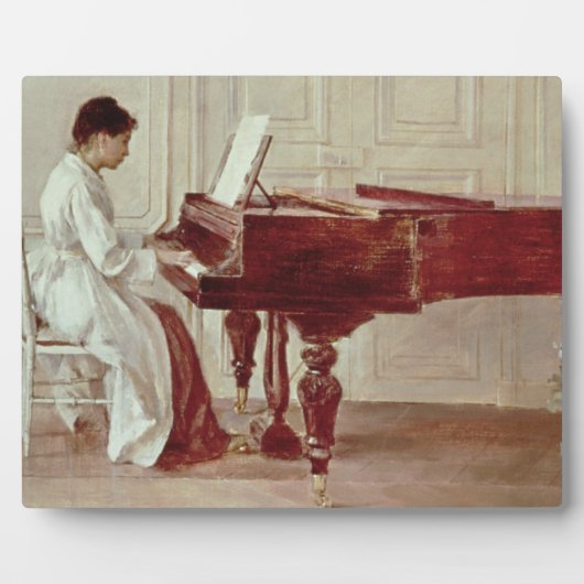 Am Piano, 1887 (Öl auf Leinwand) Fotoplatte (Vorderseite)