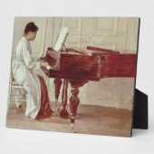 Am Piano, 1887 (Öl auf Leinwand) Fotoplatte (Seite)