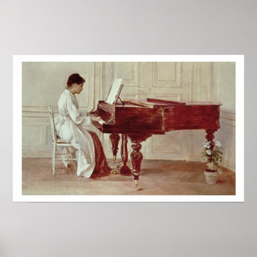 Am Piano, 1887 (Öl auf Leinwand) Poster (Vorne)