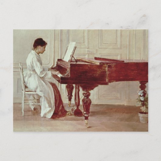 Am Piano, 1887 (Öl auf Leinwand) Postkarte (Vorderseite)