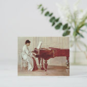 Am Piano, 1887 (Öl auf Leinwand) Postkarte (Stehend Vorderseite)