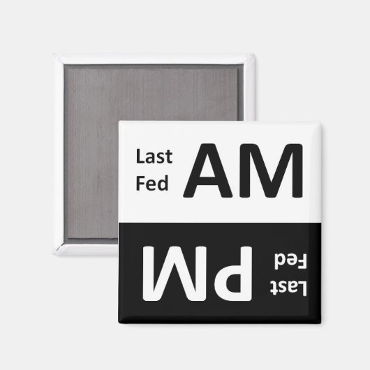 AM/PM Fütternd Erinnerung Magnet (Vorderseite/Rückseite)