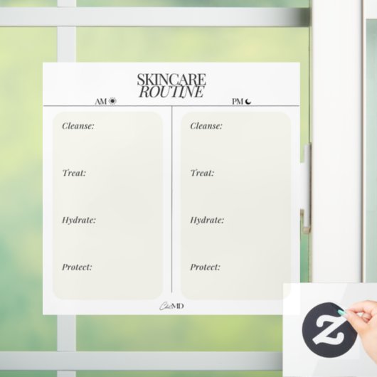 AM/PM Skincare Routine Fensteraufkleber (Zuhause)