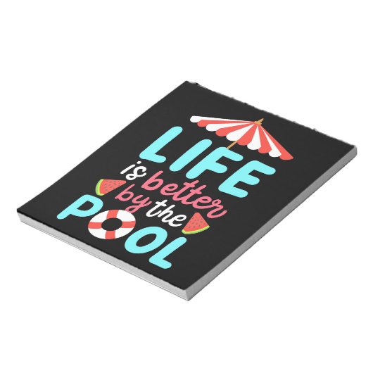 Am Pool ist das Leben besser Notizblock (Rotiert)