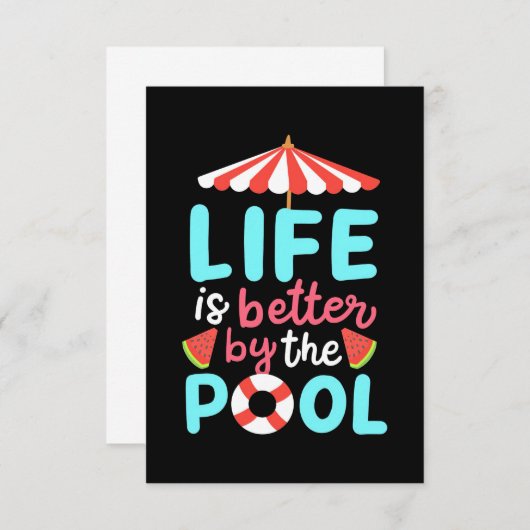 Am Pool ist das Leben besser RSVP Karte (Vorne/Hinten)