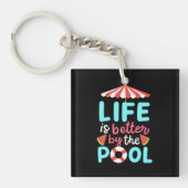 Am Pool ist das Leben besser Schlüsselanhänger (Vorderseite)