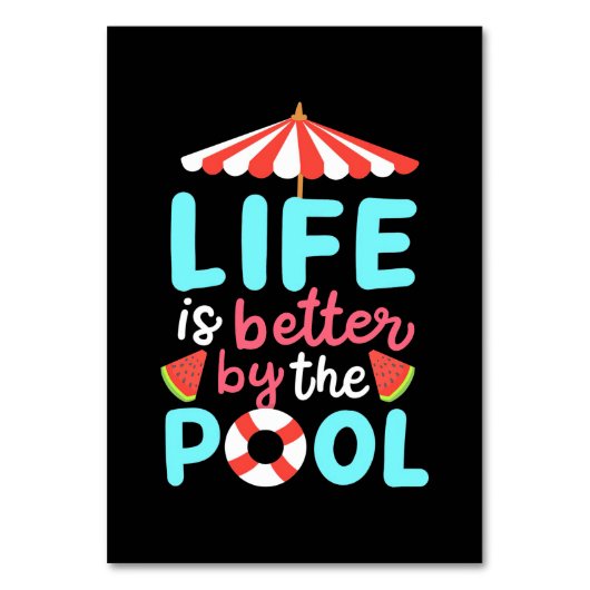 Am Pool ist das Leben besser Tischnummer (Vorderseite)