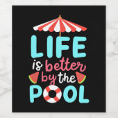 Am Pool ist das Leben besser Weinetikett (Einzelnes Label)