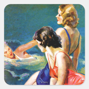 Am Pool Quadratischer Aufkleber