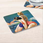 Am Pool Rechteckiger Pappuntersetzer (angewinkelt)