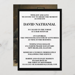 "Am Rabbiner" durch Bar Mitzvah Karls Schleicher Einladung