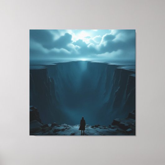 „Am Rand des Abgrunds – Zwischen Mut und Mysterium Leinwanddruck (Vorderseite)
