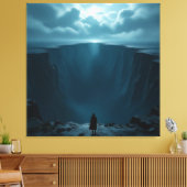 „Am Rand des Abgrunds – Zwischen Mut und Mysterium Leinwanddruck (Insitu (Wohnzimmer))