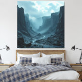 „Am Rand des Abgrunds – Zwischen Mut und Mysterium Leinwanddruck (Insitu (Schlafzimmer))