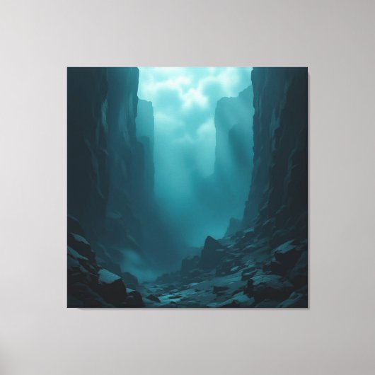 „Am Rand des Abgrunds – Zwischen Mut und Mysterium Leinwanddruck (Vorderseite)