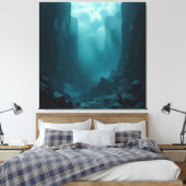 „Am Rand des Abgrunds – Zwischen Mut und Mysterium Leinwanddruck (Insitu (Schlafzimmer))