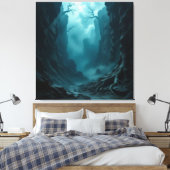 „Am Rand des Abgrunds – Zwischen Mut und Mysterium Leinwanddruck (Insitu (Schlafzimmer))