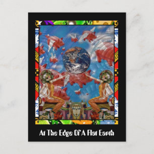 Am Rand einer flachen Erde Postkarte