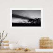 Am Rande der Abenddämmerung in B&W Poster (Küche)