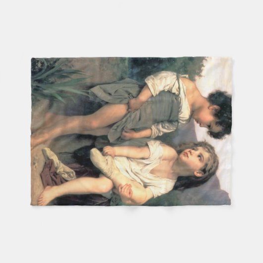 Am Rande des Baches, Bouguereau Fleecedecke (Vorderseite (Horizontal))