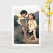 Am Rande des Baches, Bouguereau Karte (Gelbe Blume)
