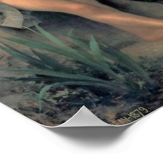 Am Rande des Baches, Bouguereau Poster (Ecke)