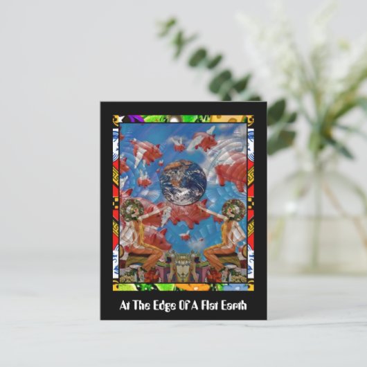 Am Rande einer flachen Erde Postkarte (Stehend Vorderseite)