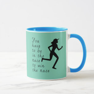 Am Rennen teilnehmen, um das Rennen zu gewinnen Tasse