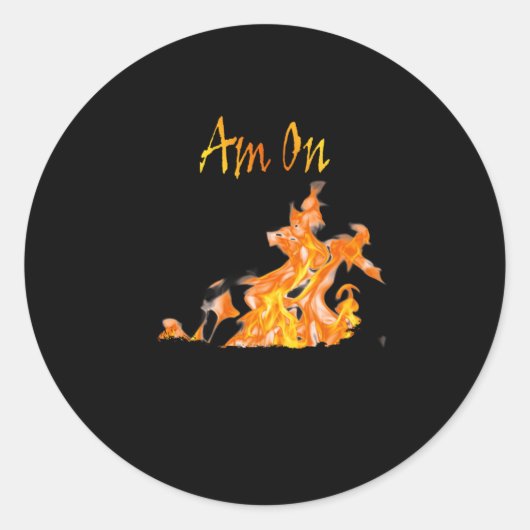 Am richtigen Feuer Runder Aufkleber (Vorderseite)
