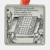 Am Schach-Brett Silbernes Ornament (Vorne)