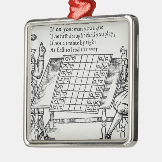 Am Schach-Brett Silbernes Ornament (Links)