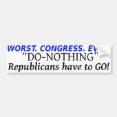 AM SCHLECHTESTEN. KONGRESS. ÜBERHAUPT. AUTOAUFKLEBER (Vorne)