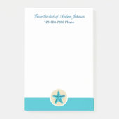 Am Schreibtisch der Strandklebrige notiert Pads Post-it Klebezettel (Vorderseite)