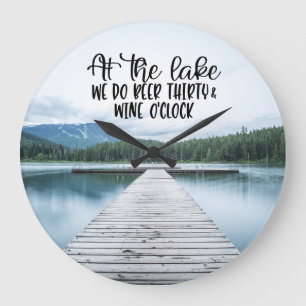 Am See "We Door" Bier 30 und Wein O'Clock Große Wanduhr