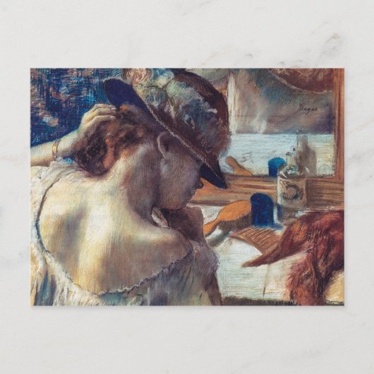 Am Spiegel | Edgar Degas | Postkarte (Vorderseite)