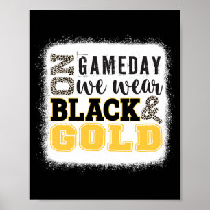 Am Spieltag trägt Football Gold und Schwarz Leopar Poster