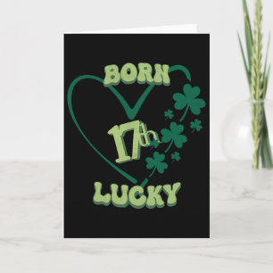 Am St. Patrick's Day Geborener Glückspilz Shamrock Karte