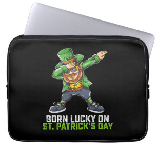 Am St. Patrick's Day Glück Geboren Dabbing Geburts Laptopschutzhülle