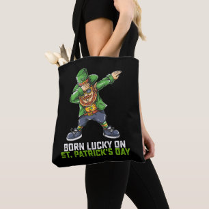 Am St. Patrick's Day Glück Geboren Dabbing Geburts Tasche
