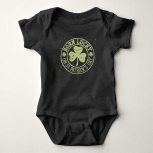 Am St. Patrick's Day Glück Geboren Irischer Geburt Baby Strampler