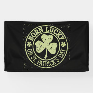 Am St. Patrick's Day Glück Geboren Irischer Geburt Banner