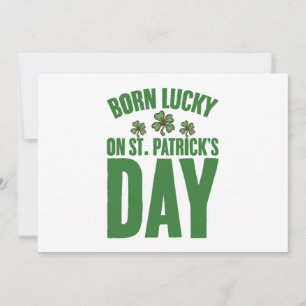 Am St. Patrick's Day Glück Geboren Irischer Geburt Einladung