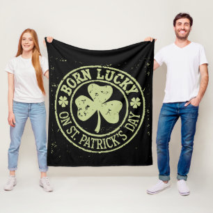 Am St. Patrick's Day Glück Geboren Irischer Geburt Fleecedecke