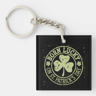 Am St. Patrick's Day Glück Geboren Irischer Geburt Schlüsselanhänger
