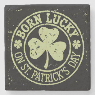 Am St. Patrick's Day Glück Geboren Irischer Geburt Steinuntersetzer