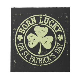Am St. Patrick's Day Glück gehabt Irische Geburtst Notizblock